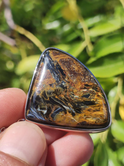 Pietersite gold - 925 Sterling Silver Gemstone Necklace Nature Protection Rarity Healing Stone Crystal Man Woman He She Gift Shimmer Reflection