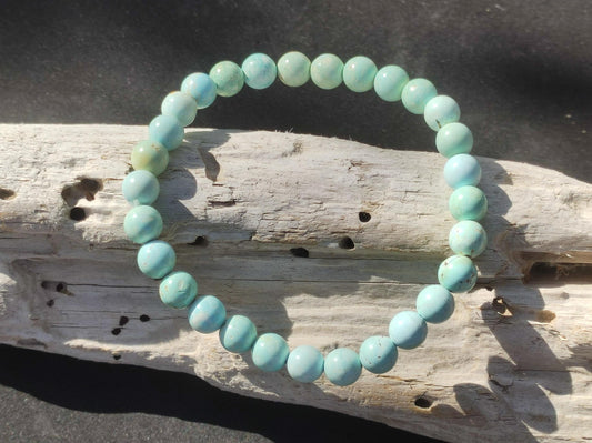 Hubei TURQUOISE 100% naturel ~ Bracelet de pierres précieuses extensibles ~GOA ~Hippie ~Vintage ~Boho ~Indie ~Ethno ~Pierre de guérison