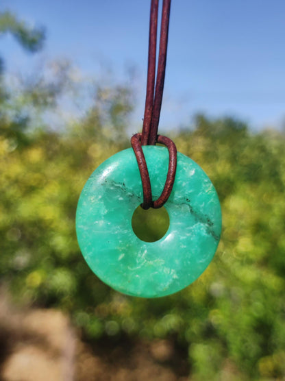 Chrysoprase ~ Collier de pierres précieuses vertes pierre de guérison naturelle symbole de protection homme femme bonheur HIPPIE GOA Boho Tibet Ethno Nature rareté cadeau lui elle