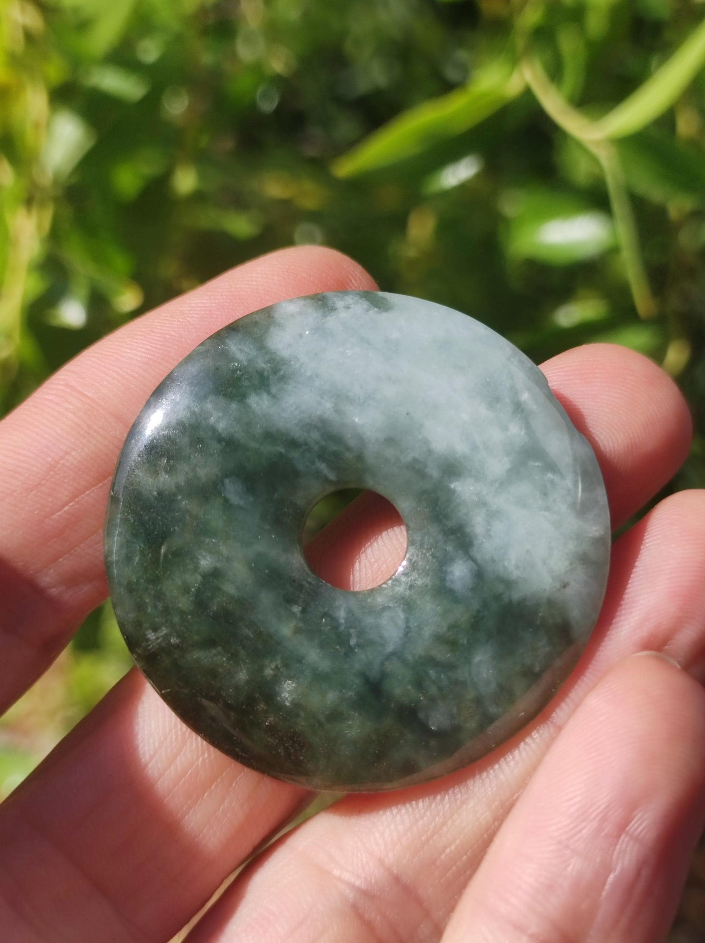 40mm Burma Jade *Rarität* ~ Edelstein Kette Mann Frau Natur Heilstein Kraft Energie Rarität Kristall Er Sie Anhänger Natur Geschenk grün