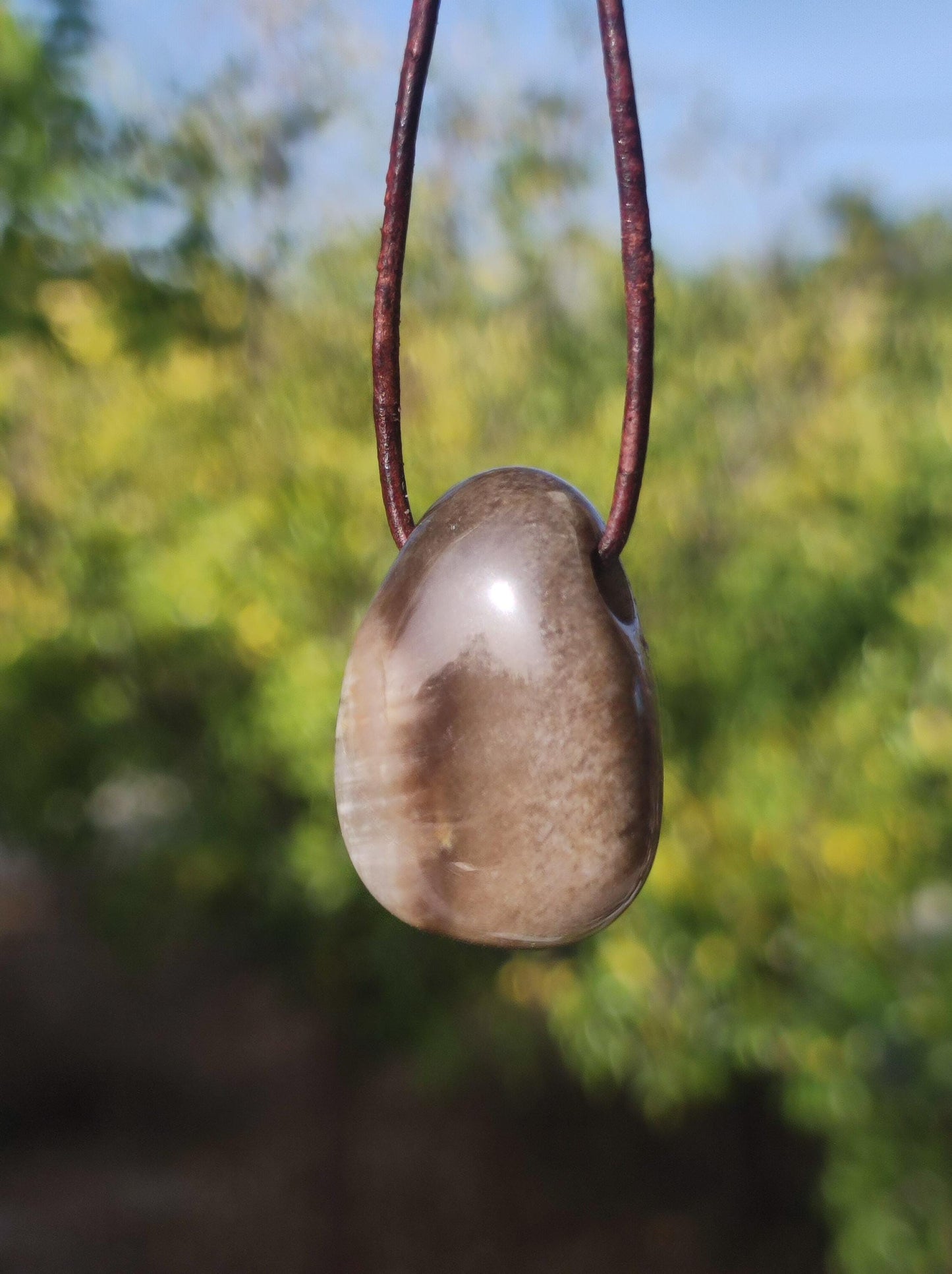 Versteinertes Holz - Edelstein Kette braun Natur Heilstein Kristall Anhänger Mann Frau Kind Er Sie Bruder Schwester Geschenk Qualität