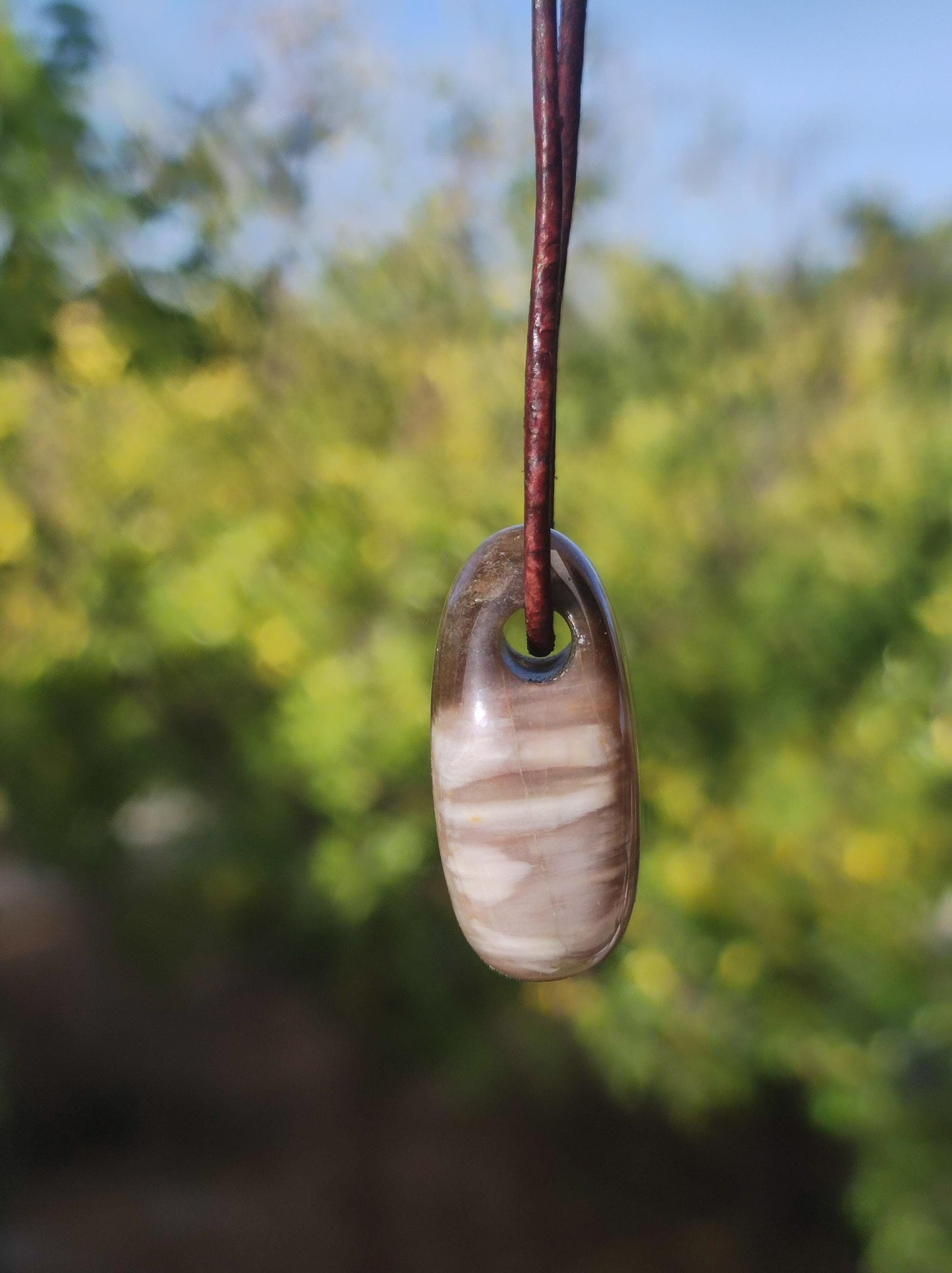 Versteinertes Holz - Edelstein Kette braun Natur Heilstein Kristall Anhänger Mann Frau Kind Er Sie Bruder Schwester Geschenk Qualität