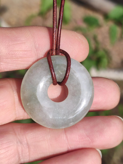 Burma Jade Donut *Rarität* ~ Edelstein Kette Mann Frau Natur Heilstein Kraft Energie Rarität Kristall Er Sie Anhänger Natur Geschenk grün