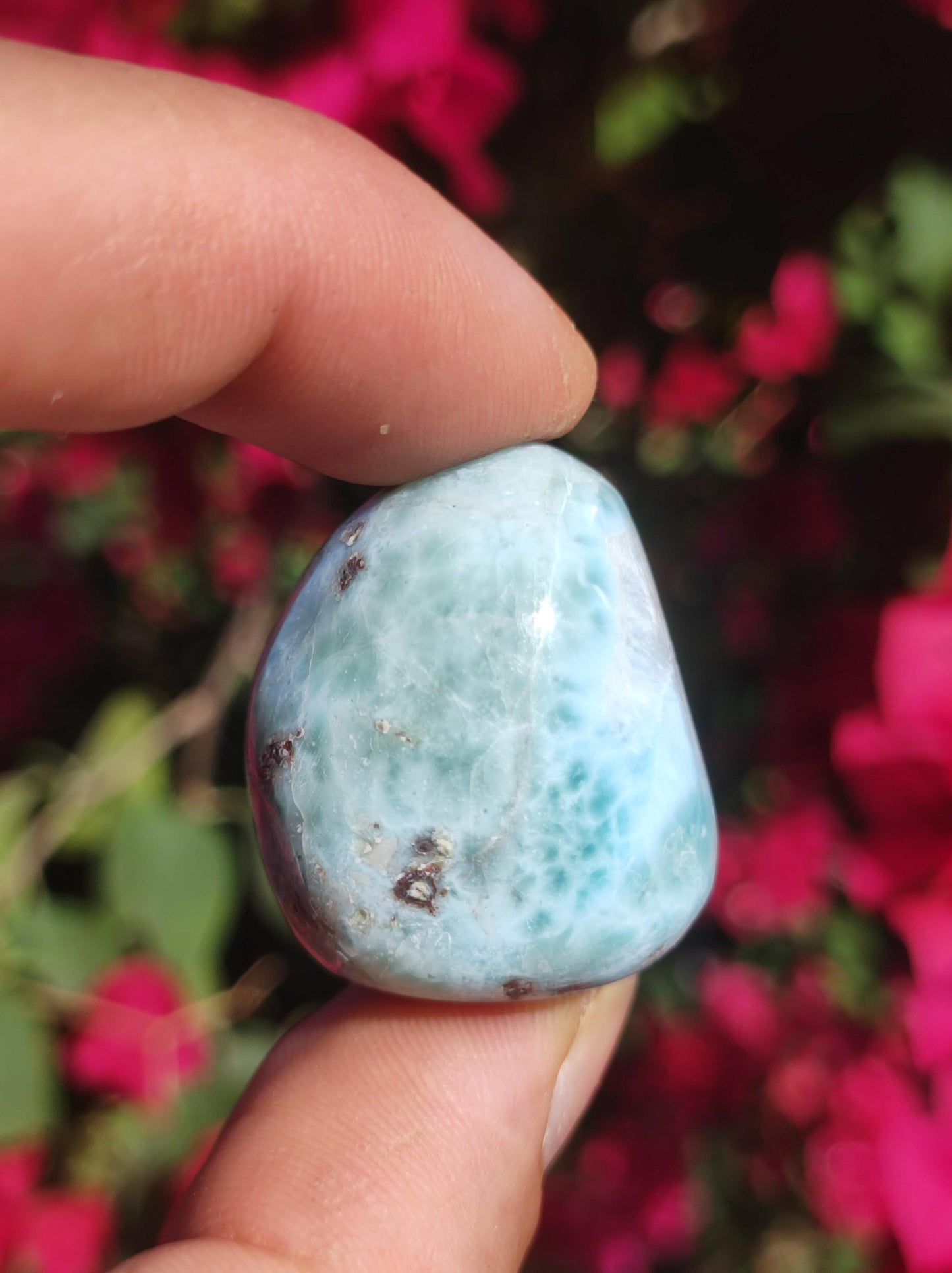 Larimar A - ungebohrt - Handschmeichler Dekostein blau Natur Kristall HIPPIE GOA Boho Ethno Nature Heilstein Sammler Mineral Geschenk Meer