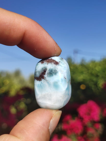 Larimar A - ungebohrt - Handschmeichler Dekostein blau Natur Kristall HIPPIE GOA Boho Ethno Nature Heilstein Sammler Mineral Geschenk Meer