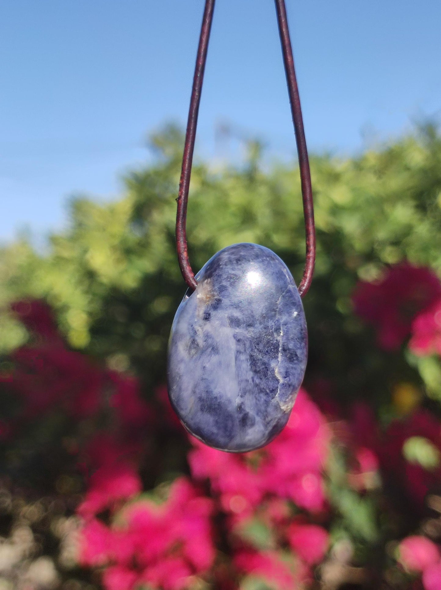 Saphir - Edelstein Kette Heilstein blau Natur Geschenk Mann Frau Er Sie Vater Sohn Mutter Glück Energie Chakra Schutz Rarität Selten Sammler