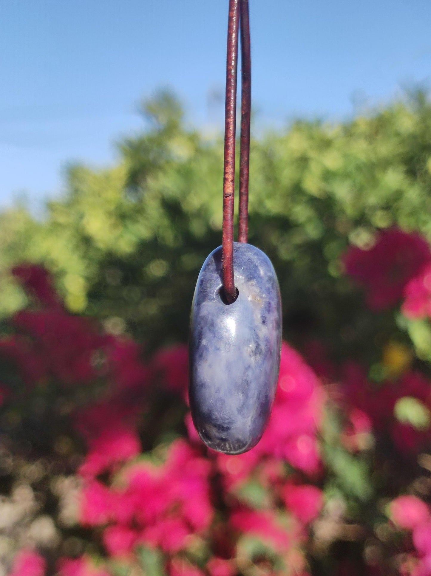 Saphir - Edelstein Kette Heilstein blau Natur Geschenk Mann Frau Er Sie Vater Sohn Mutter Glück Energie Chakra Schutz Rarität Selten Sammler