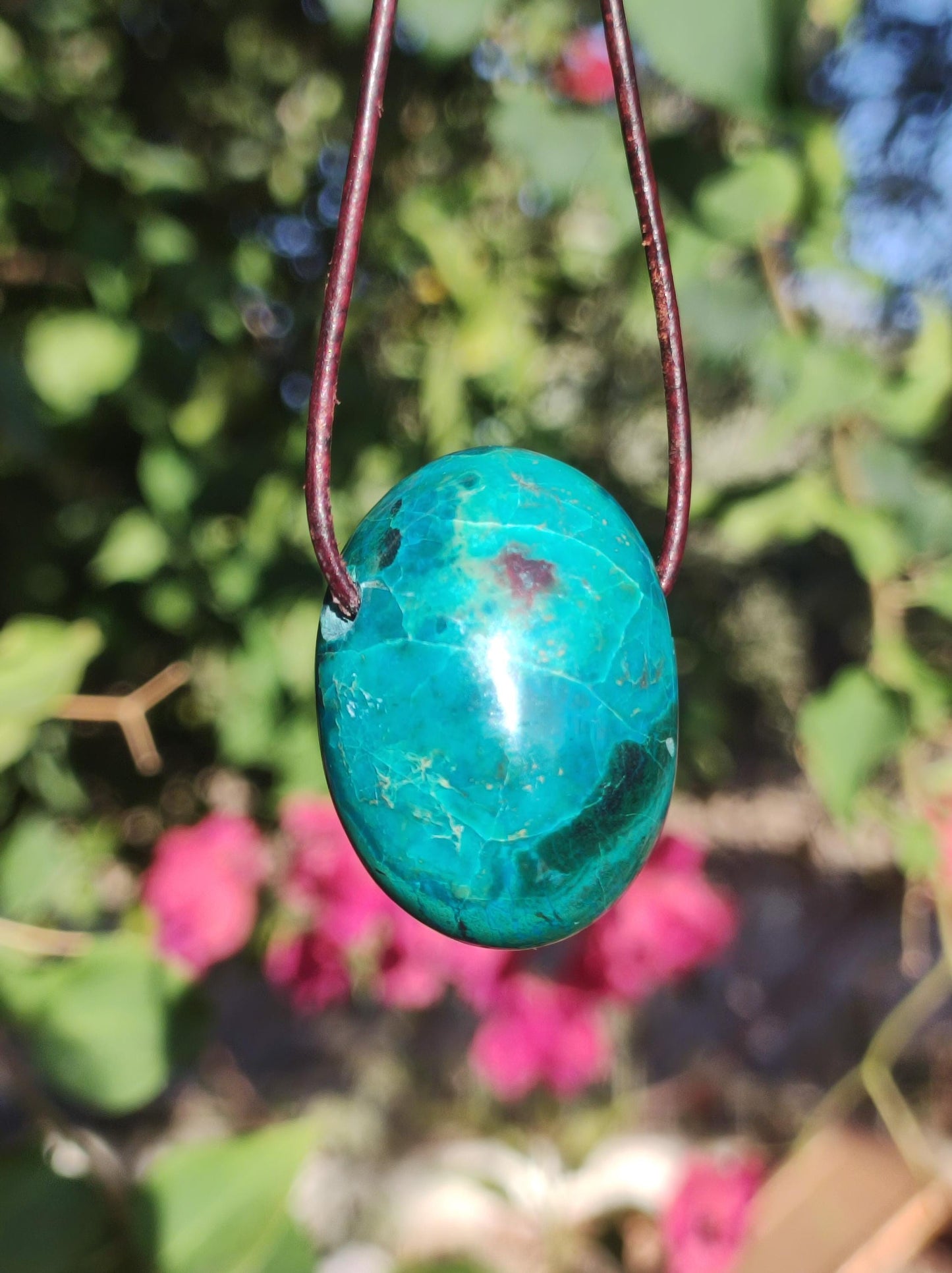 Chrysocoll Chrysokoll Chrysocolla Edelstein Kette Heilstein Er Sie Mann Frau Glück HIPPIE GOA Boho Tibet Ethno Natur Rarität Geschenk Selten