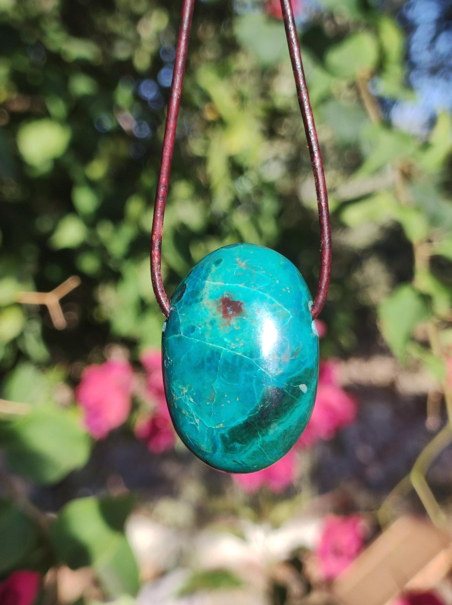 Chrysocoll Chrysokoll Chrysocolla Edelstein Kette Heilstein Er Sie Mann Frau Glück HIPPIE GOA Boho Tibet Ethno Natur Rarität Geschenk Selten