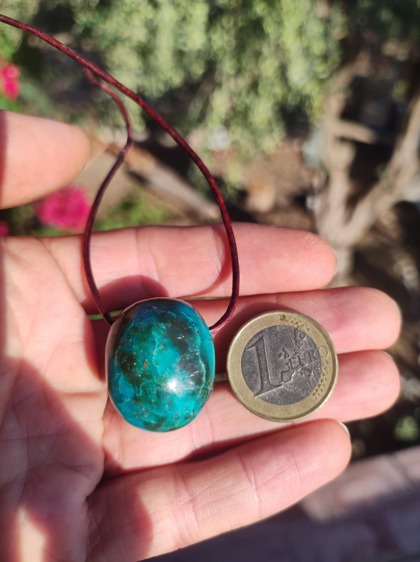 Chrysocoll Chrysokoll Chrysocolla Edelstein Kette Heilstein Er Sie Mann Frau Glück HIPPIE GOA Boho Tibet Ethno Natur Rarität Geschenk Selten