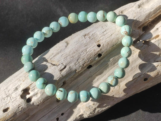 Hubei TURQUOISE 100% naturel ~ Bracelet de pierres précieuses extensibles ~GOA ~Hippie ~Vintage ~Boho ~Indie ~Ethno ~Pierre de guérison