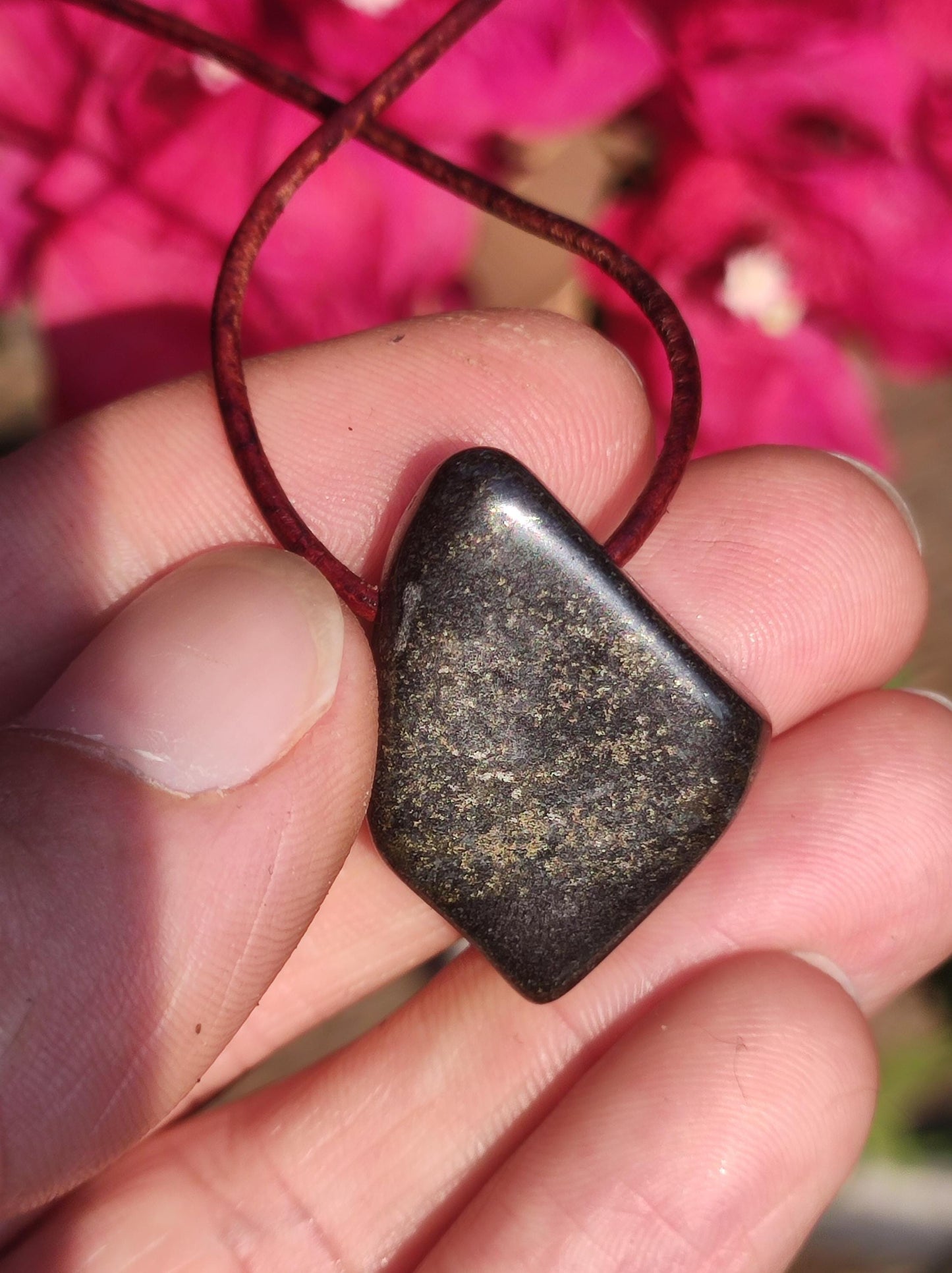 Midnight Lemurian Jade Black Schwarze Jade ~ Edelstein Kette ~HIPPIE ~GOA ~Boho ~Tibet ~Ethno ~Nature ~Donut ~Schutzsymbol ~Heilstein