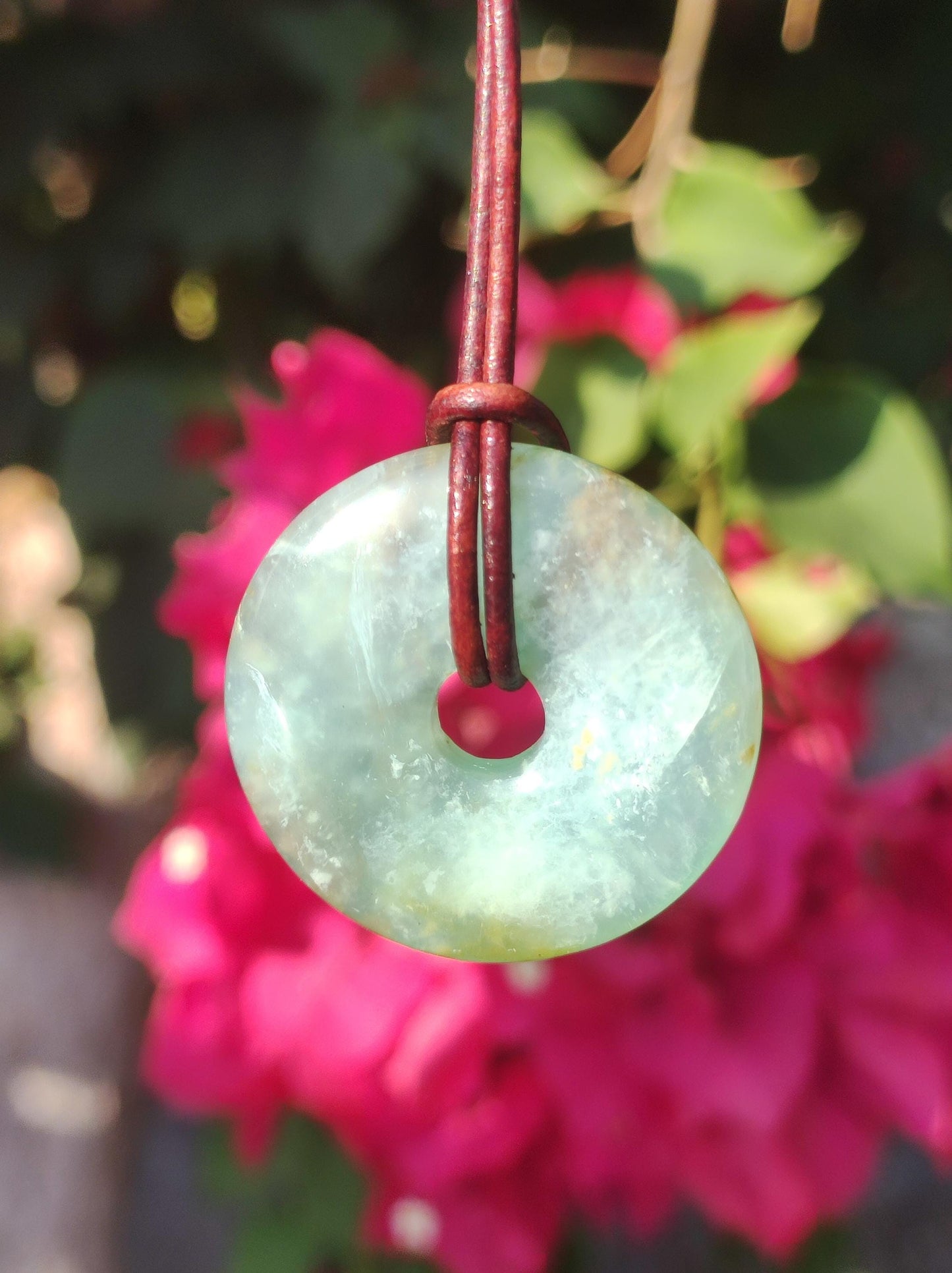 Opal Andenopal blau ~ Edelstein Kette HIPPIE GOA Boho Ethno Nature Donut Schutzsymbol Heilstein Chakra Sammler Mineral Rarität Mann Frau