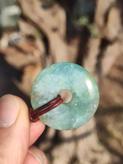 Opal Andenopal blau ~ Edelstein Kette HIPPIE GOA Boho Ethno Nature Donut Schutzsymbol Heilstein Chakra Sammler Mineral Rarität Mann Frau