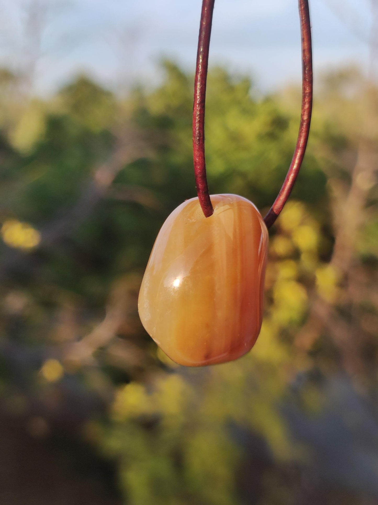 Bahia Achat - Edelstein Kette gelb Natur Heilstein Schutz Glück Mann Frau Kind Er Sie Freund Glück Boho Tibet Ethno Rarität Geschenk Unikat