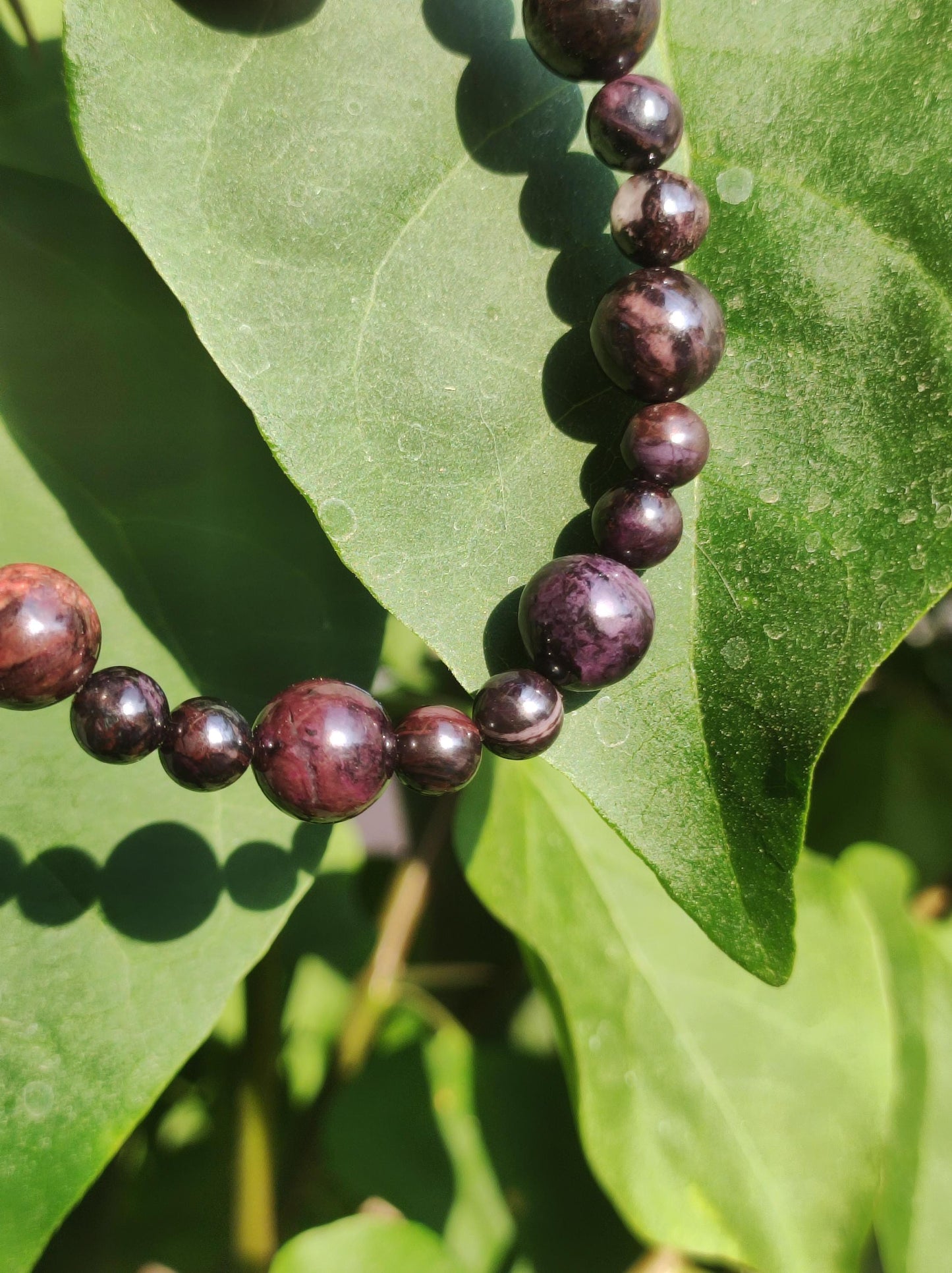 Sugilith Bustamit Sugilite ~ naürliches Edelstein Armband mit Perlen ~GOA ~ Hippie ~Boho ~Ethno ~Indie ~Nature ~Heilstein