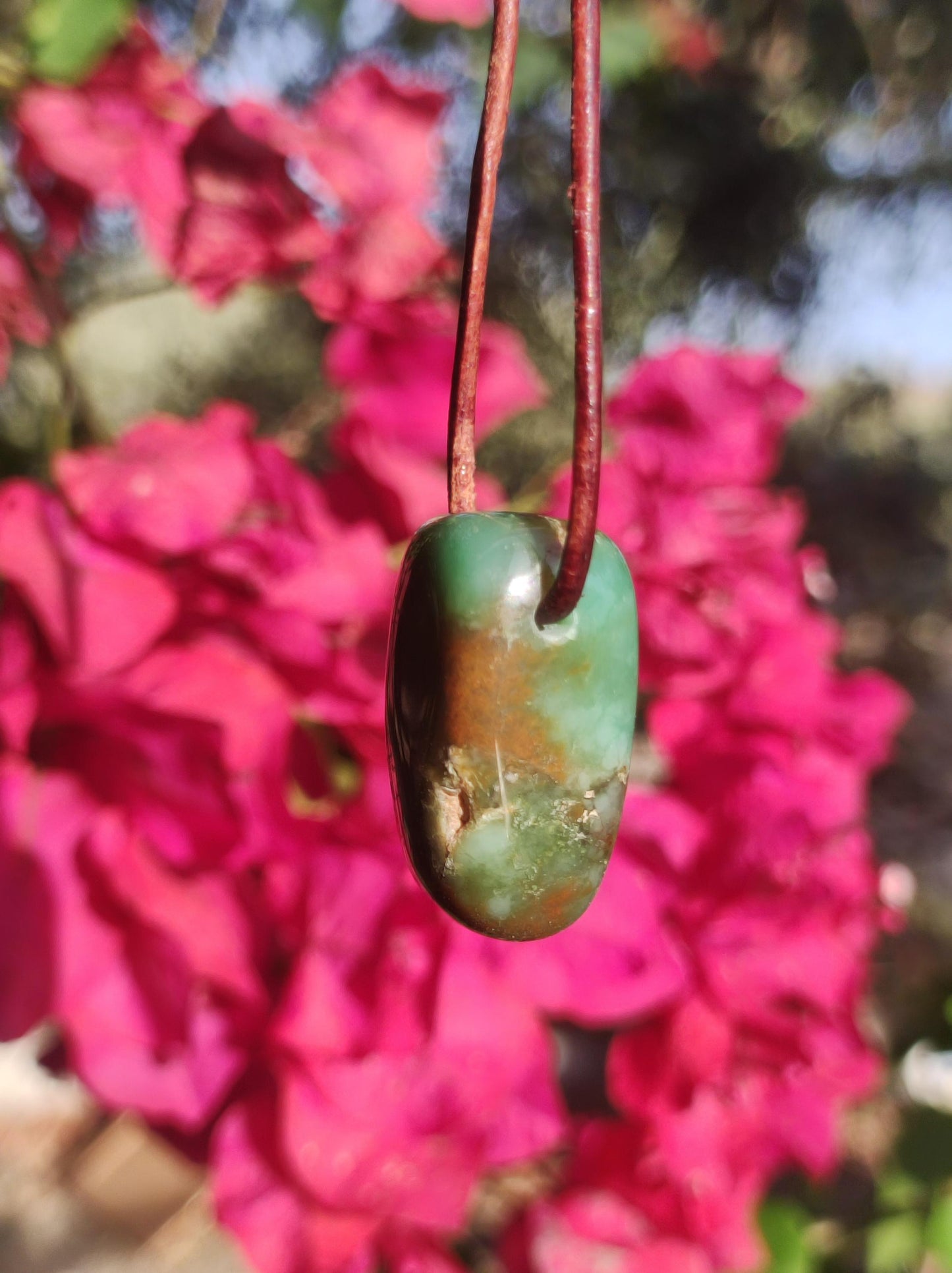 Chrysopras ~ Edelstein Kette Heilstein grün Natur Er Sie Mann Frau Glück HIPPIE GOA Boho Tibet Ethno Natur Rarität Geschenk Selten