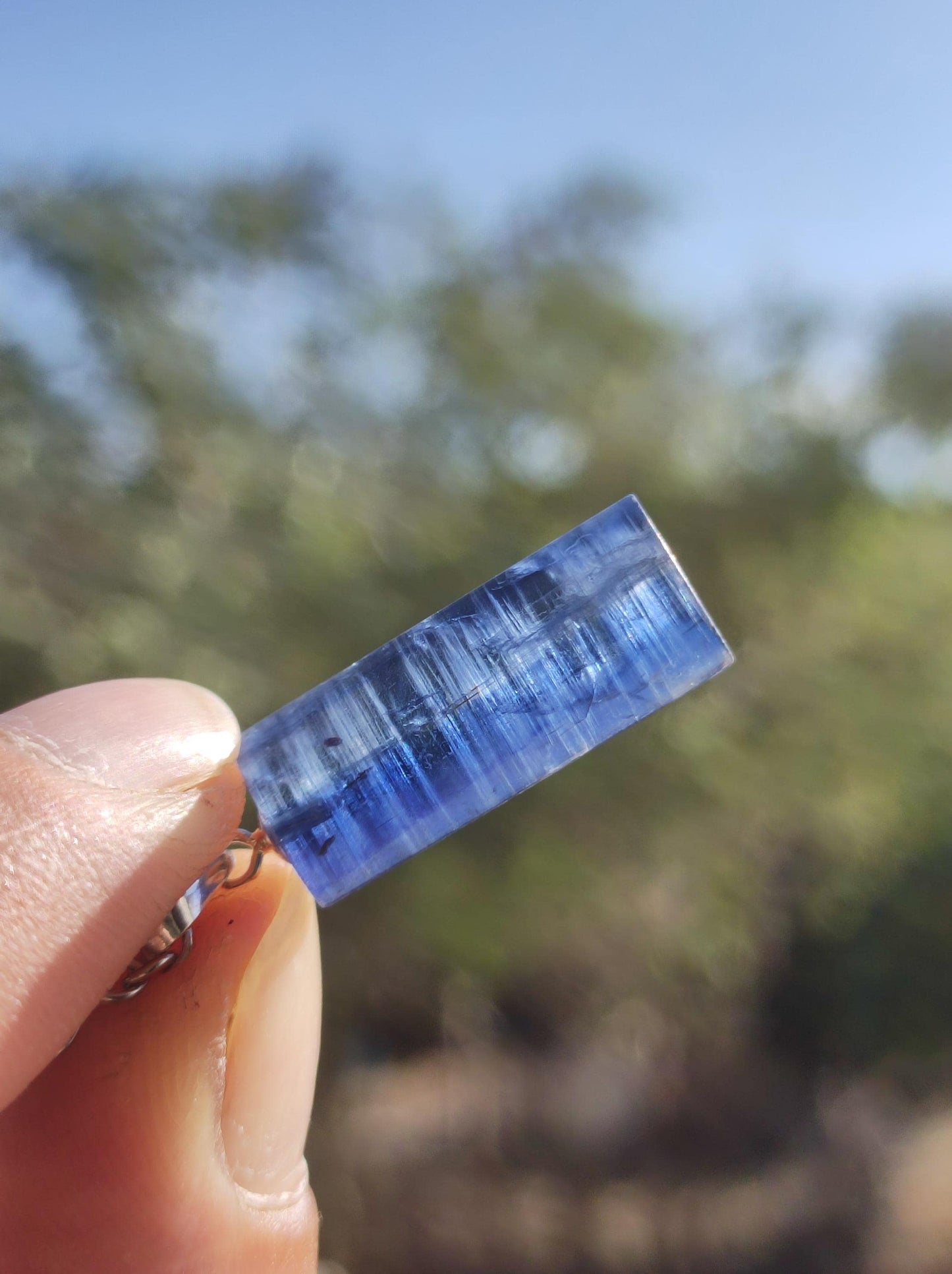 Cyanit / Disthen A 925 Silber Edelstein Kette Natur Heilstein Kristall blau Rarität Anhänger Mann Frau Er Sie Geschenk Wunderschön Edel