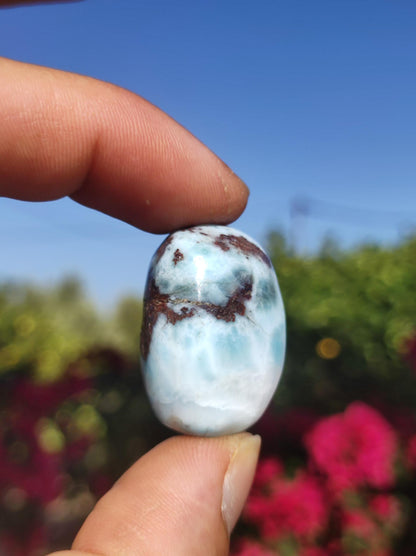 Larimar A - ungebohrt - Handschmeichler Dekostein blau Natur Kristall HIPPIE GOA Boho Ethno Nature Heilstein Sammler Mineral Geschenk Meer