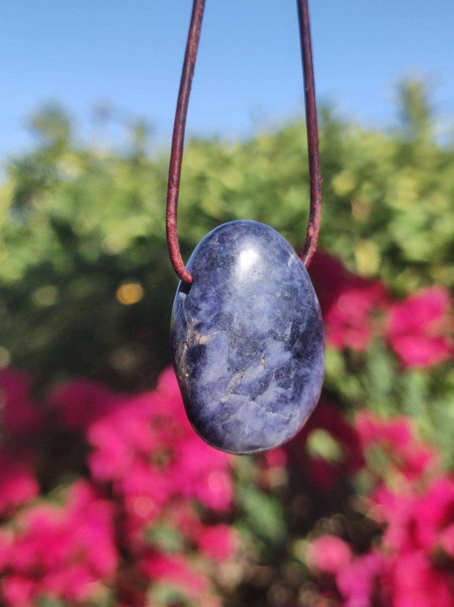 Saphir - Edelstein Kette Heilstein blau Natur Geschenk Mann Frau Er Sie Vater Sohn Mutter Glück Energie Chakra Schutz Rarität Selten Sammler