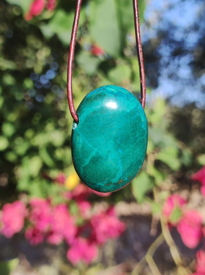 Chrysocoll Chrysokoll Chrysocolla Edelstein Kette Heilstein Er Sie Mann Frau Glück HIPPIE GOA Boho Tibet Ethno Natur Rarität Geschenk Selten