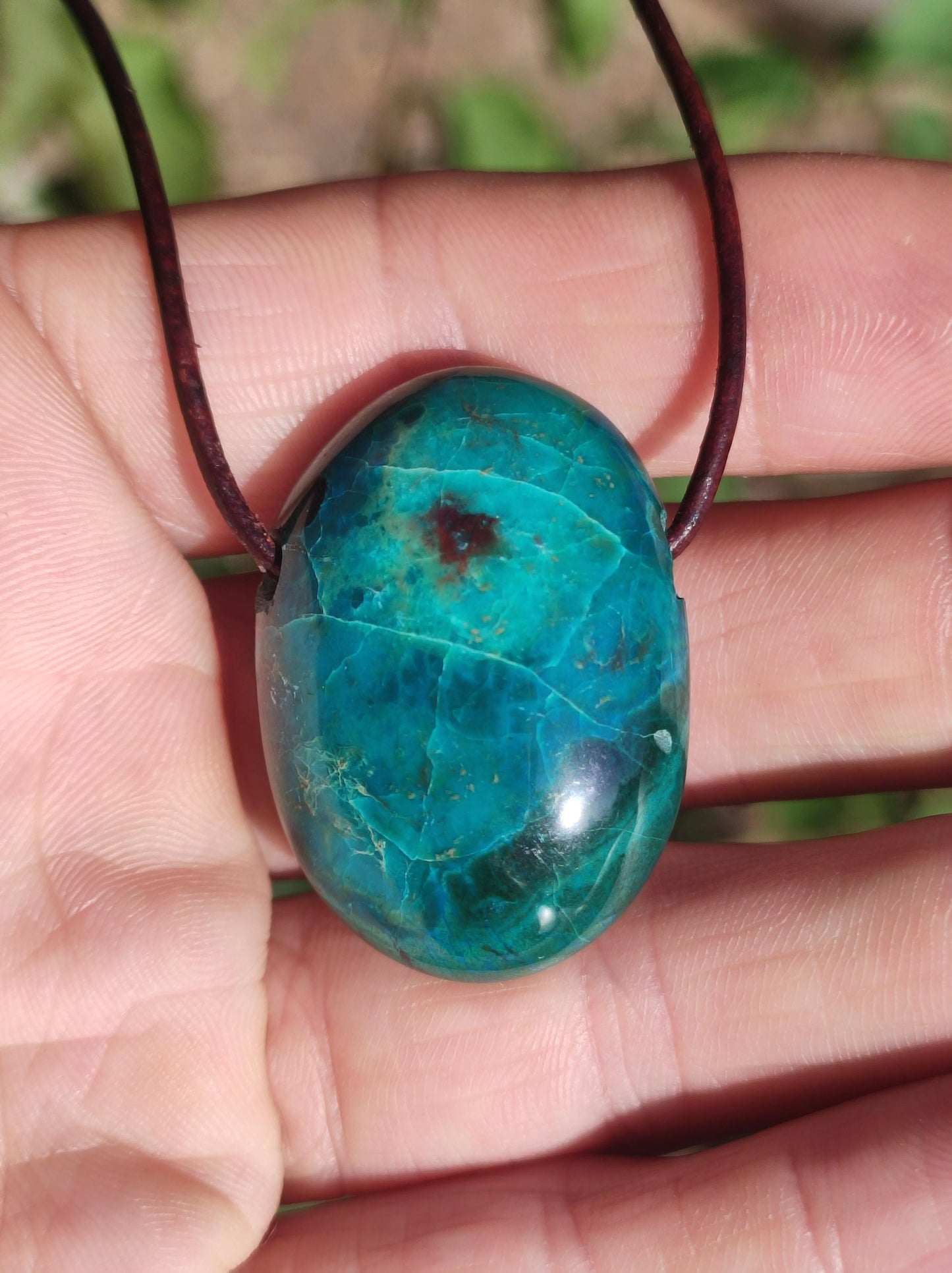 Chrysocoll Chrysokoll Chrysocolla Edelstein Kette Heilstein Er Sie Mann Frau Glück HIPPIE GOA Boho Tibet Ethno Natur Rarität Geschenk Selten