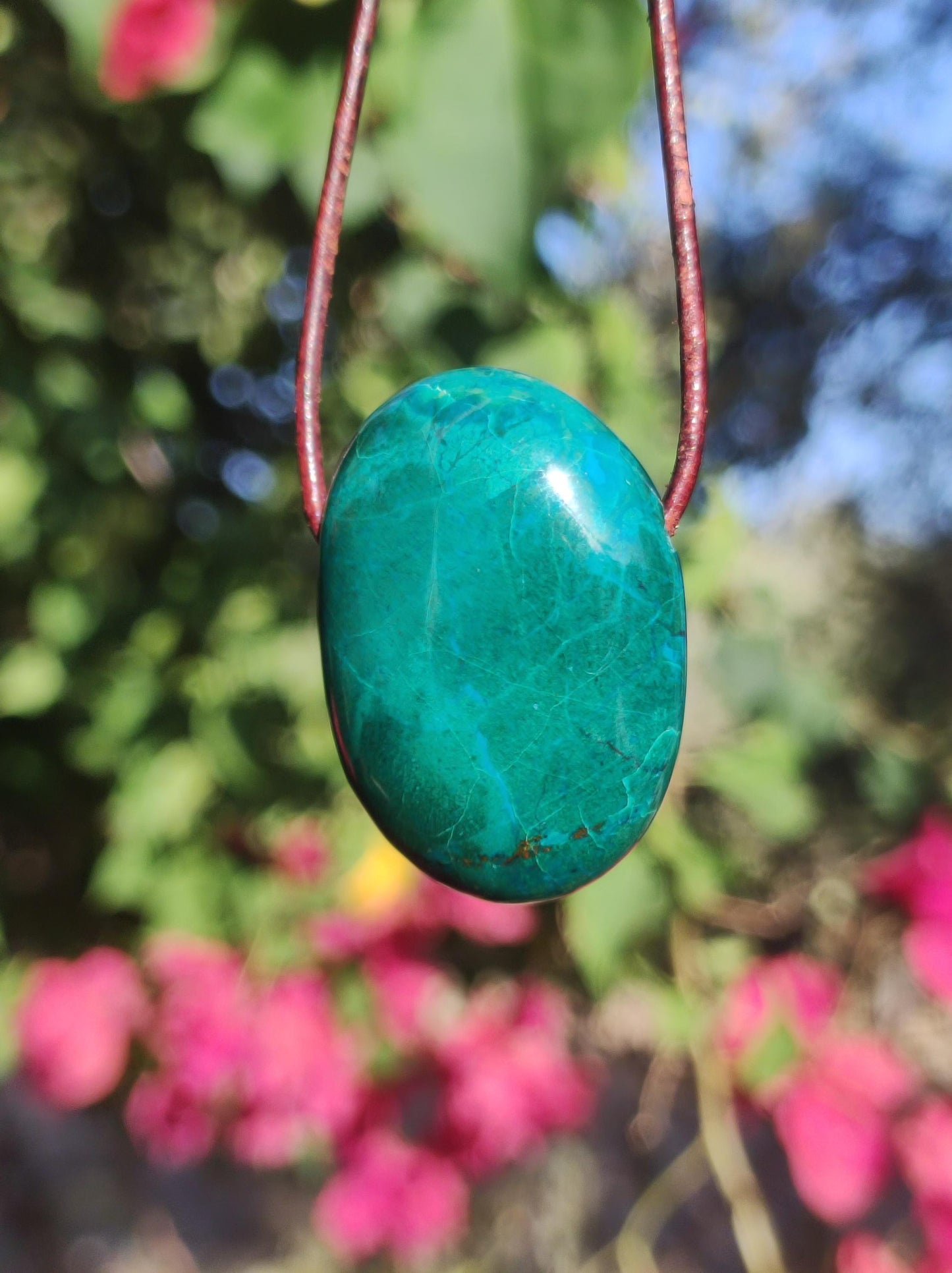 Chrysocoll Chrysokoll Chrysocolla Edelstein Kette Heilstein Er Sie Mann Frau Glück HIPPIE GOA Boho Tibet Ethno Natur Rarität Geschenk Selten