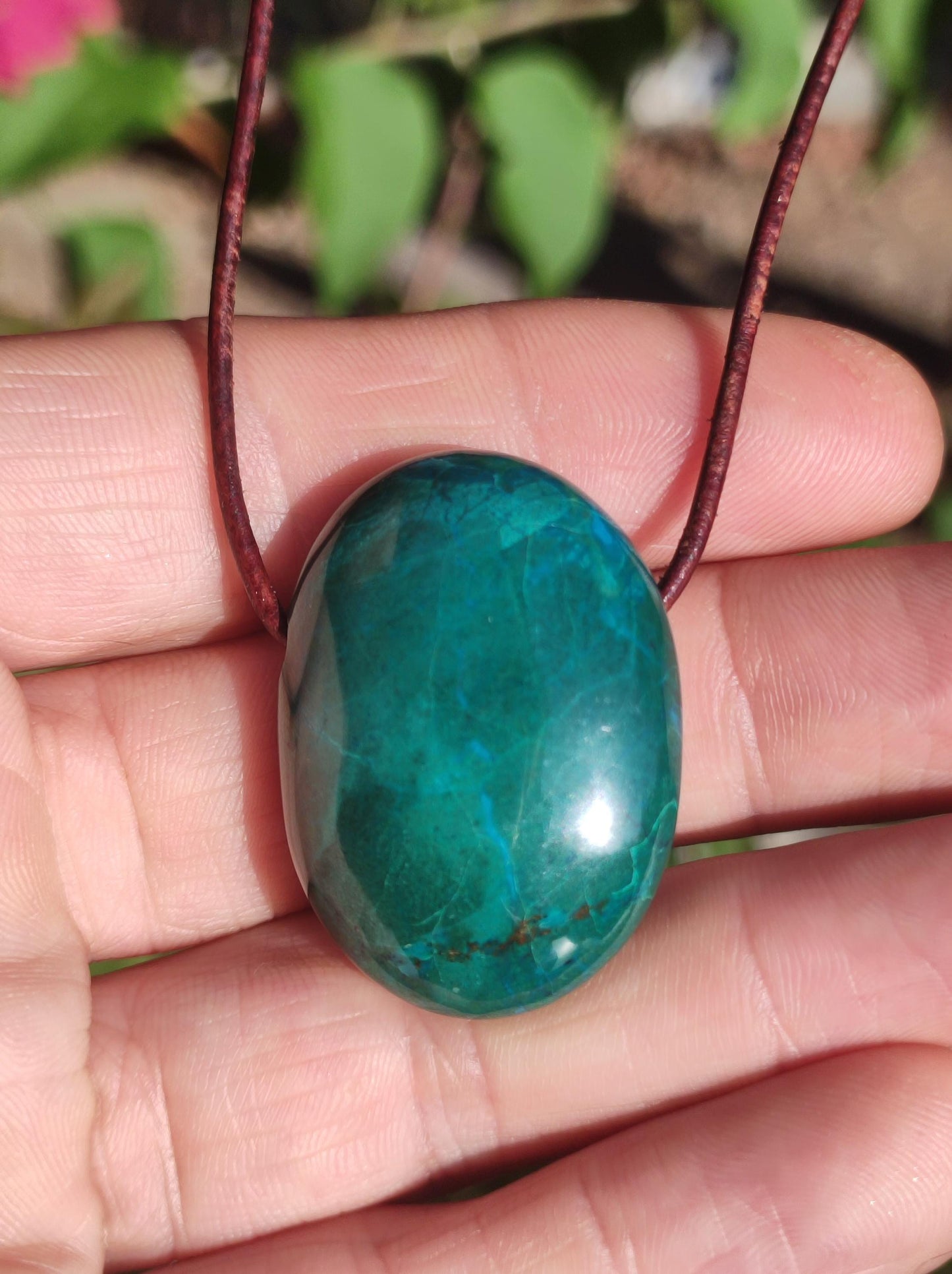 Chrysocoll Chrysokoll Chrysocolla Edelstein Kette Heilstein Er Sie Mann Frau Glück HIPPIE GOA Boho Tibet Ethno Natur Rarität Geschenk Selten