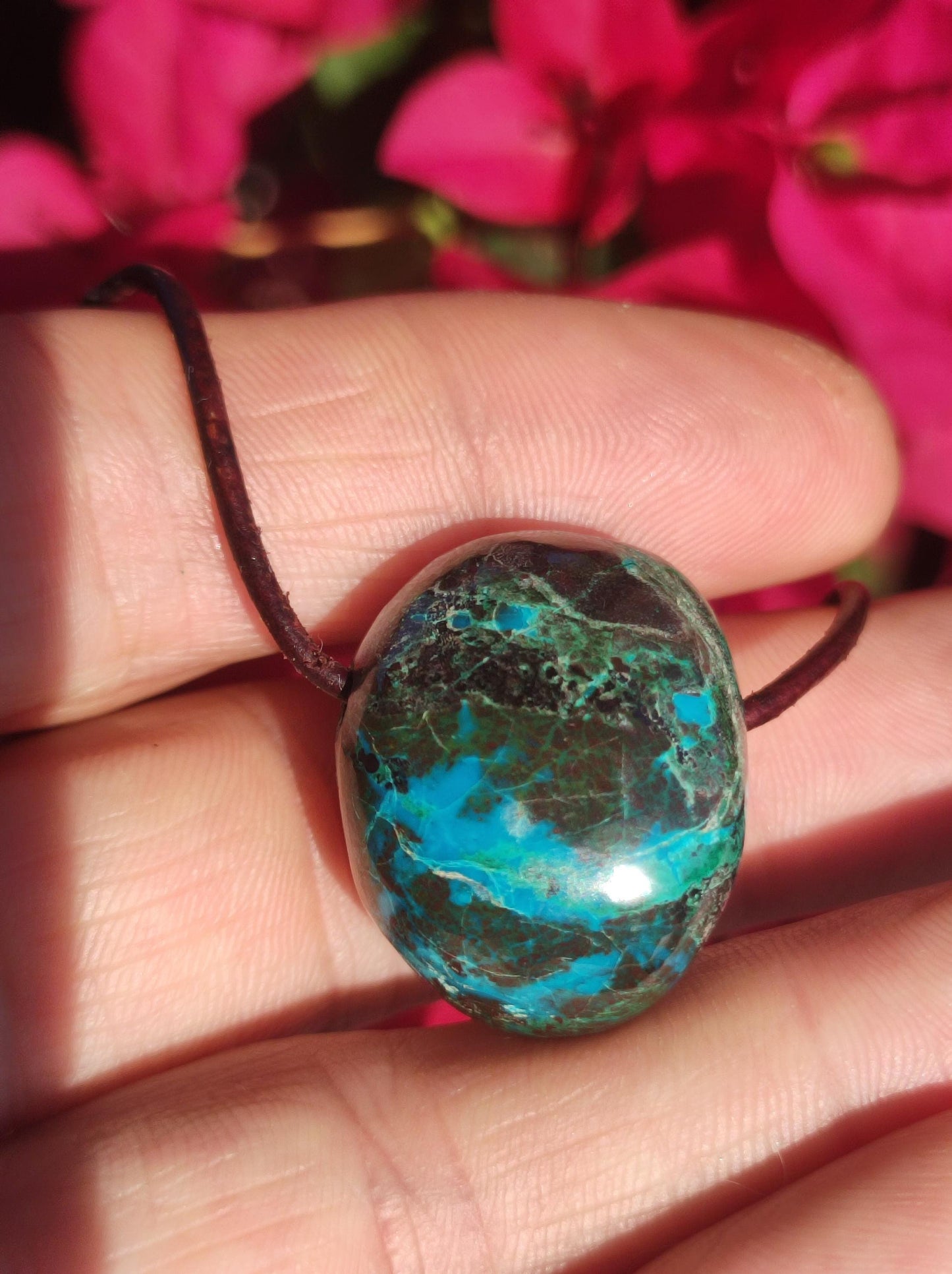 Chrysocoll Chrysokoll Chrysocolla Edelstein Kette Heilstein Er Sie Mann Frau Glück HIPPIE GOA Boho Tibet Ethno Natur Rarität Geschenk Selten