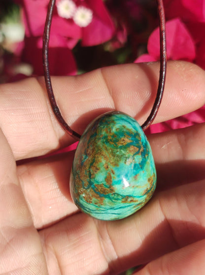 Chrysocoll Chrysokoll Chrysocolla Edelstein Kette Heilstein Er Sie Mann Frau Glück HIPPIE GOA Boho Tibet Ethno Natur Rarität Geschenk Selten