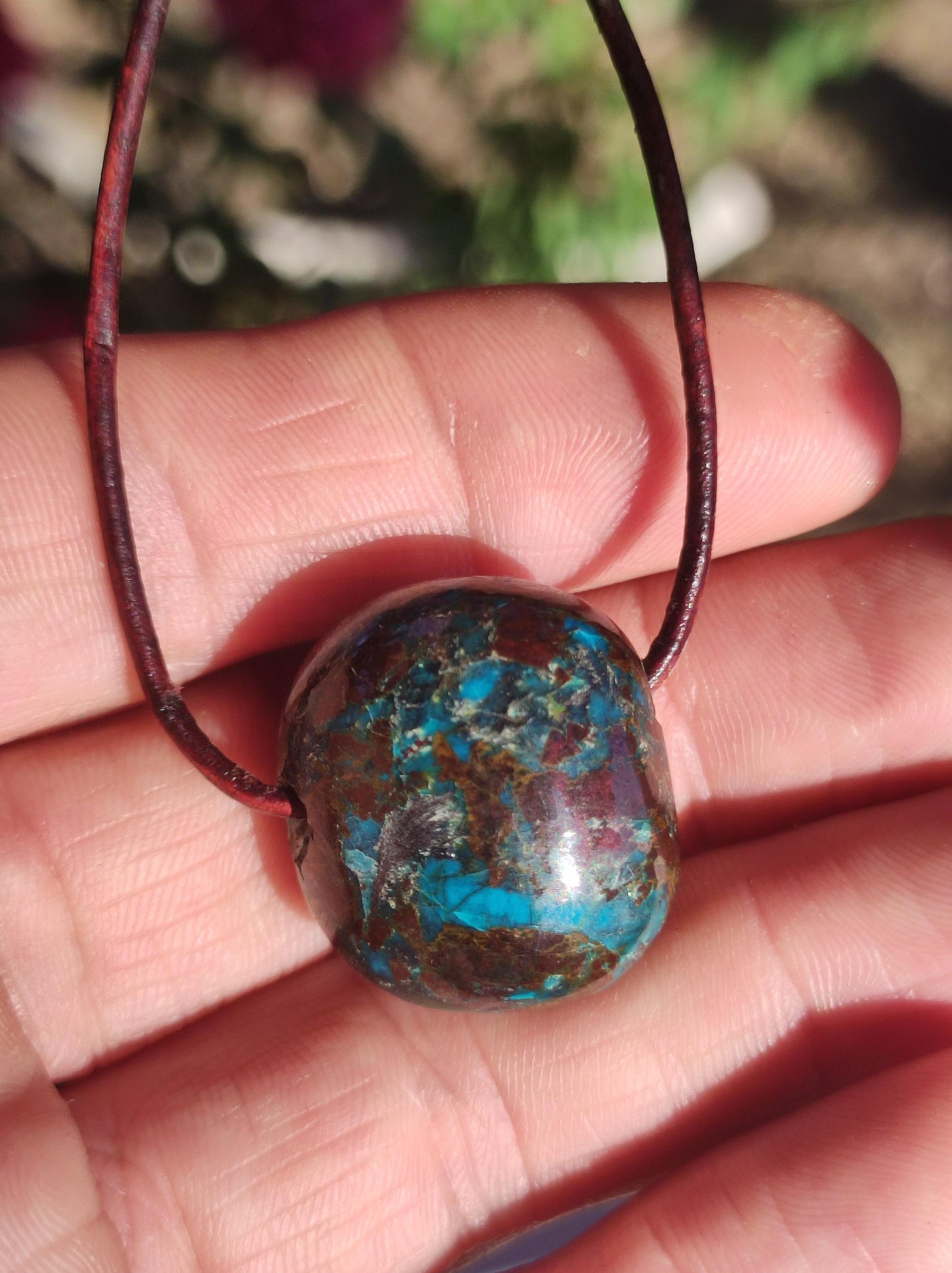 Chrysocoll Chrysokoll Chrysocolla Edelstein Kette Heilstein Er Sie Mann Frau Glück HIPPIE GOA Boho Tibet Ethno Natur Rarität Geschenk Selten