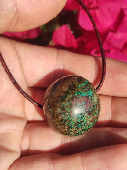 Chrysocoll Chrysokoll Chrysocolla Edelstein Kette Heilstein Er Sie Mann Frau Glück HIPPIE GOA Boho Tibet Ethno Natur Rarität Geschenk Selten