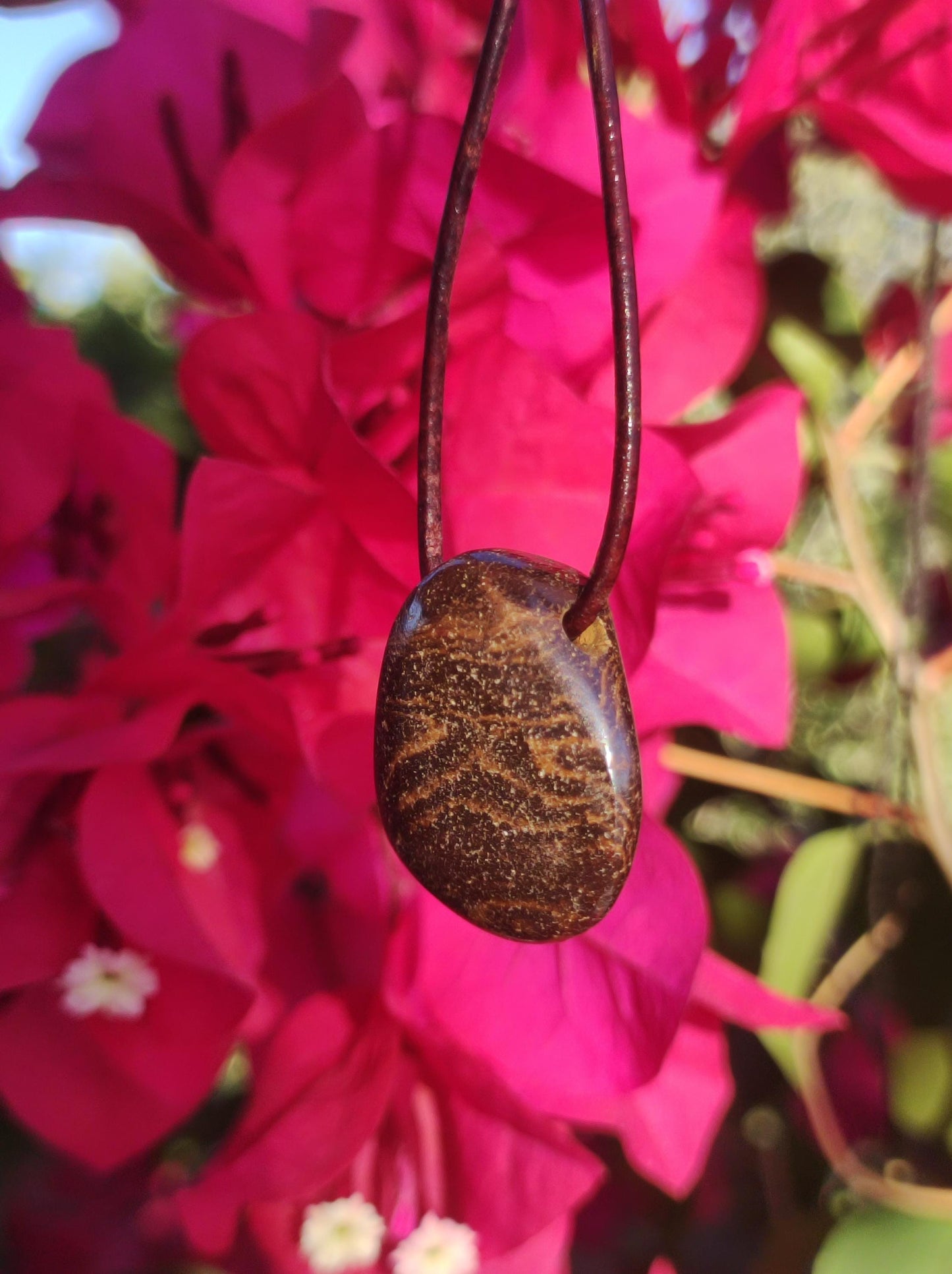 Boulder Opal ~ Edelstein Kette HIPPIE GOA Boho Ethno Natur Heilstein Rarität Kristalle Schmuck Anhänger braun Natur Stein Geschenk Freund