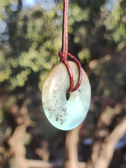 Opal Andenopal blau ~ Edelstein Kette HIPPIE GOA Boho Ethno Nature Donut Schutzsymbol Heilstein Chakra Sammler Mineral Rarität Mann Frau