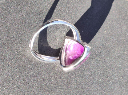 Sugilith Ring - 925 Sterling Silber - Edelstein lila Heilstein Natur Cabochon Frau Geschenk Sie Muttertag Oma Weihnachten Kristall Selten