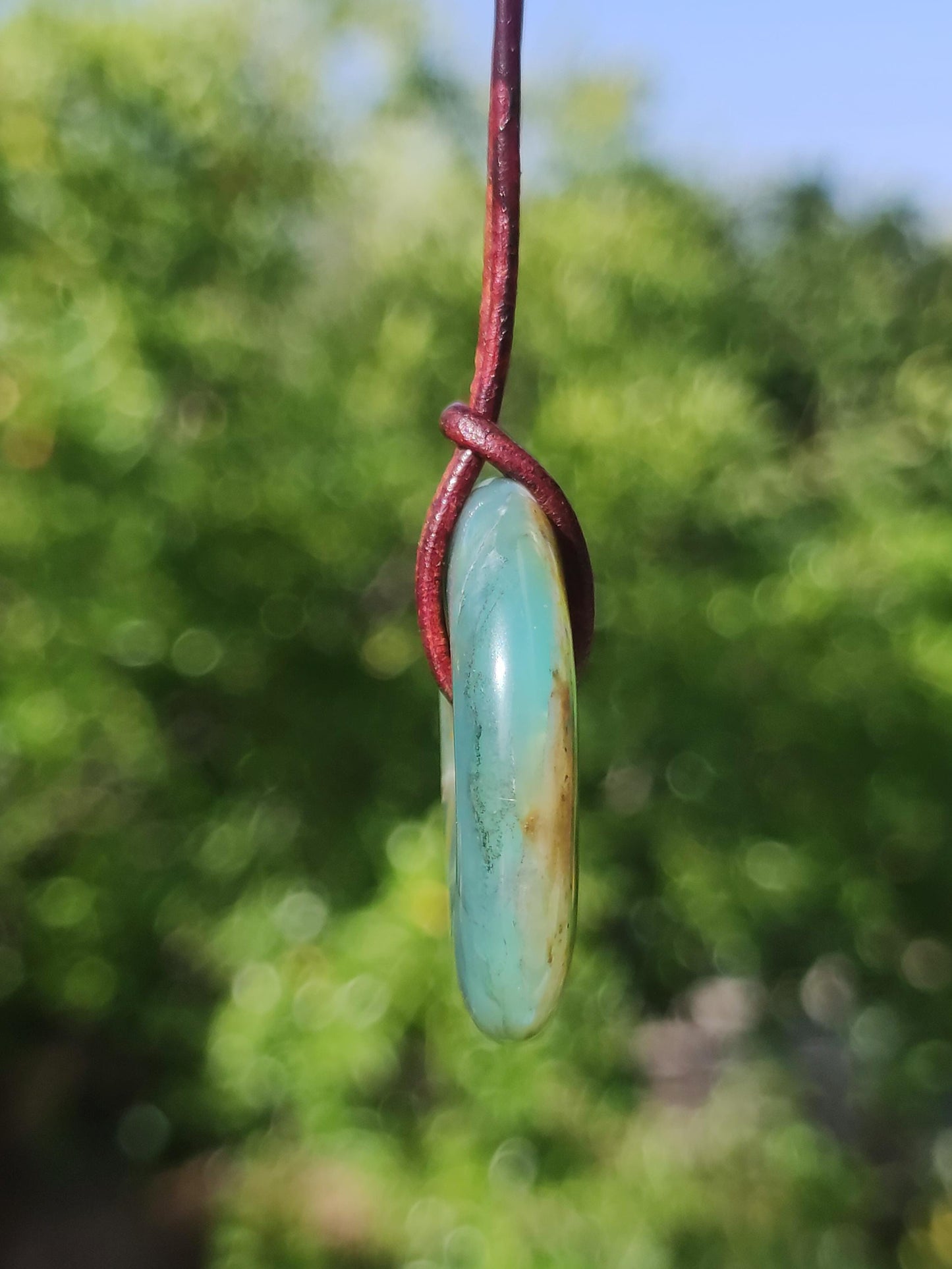 Opal Andean Opal Blue ~ Gemstone Necklace HIPPIE GOA Boho Ethno Nature Donut Protection Symbol Healing Stone Matrix Collector Mineral Rarity Man Woman