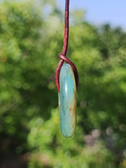 Opal Andean Opal Blue ~ Gemstone Necklace HIPPIE GOA Boho Ethno Nature Donut Protection Symbol Healing Stone Matrix Collector Mineral Rarity Man Woman