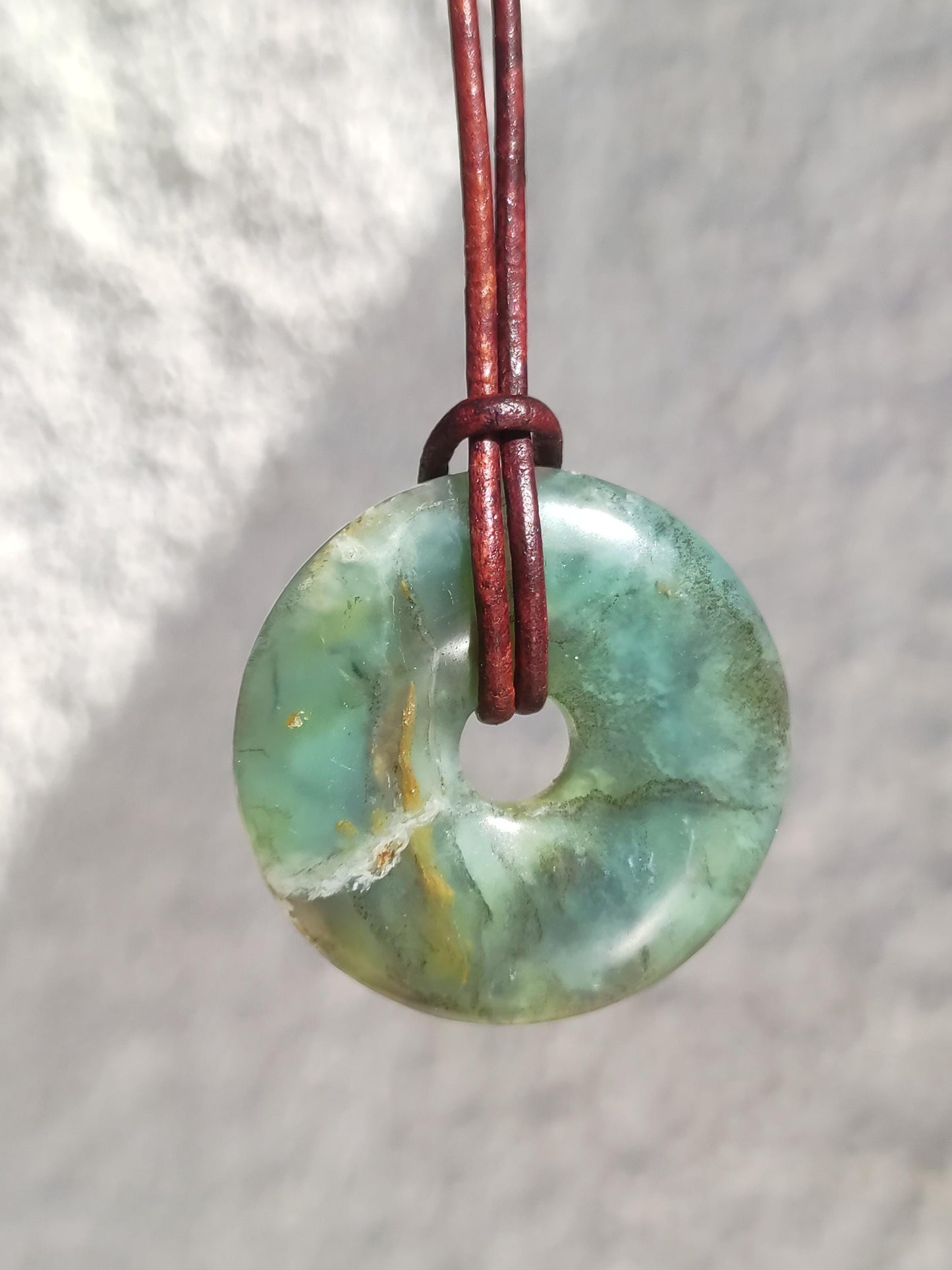 Opal Andean Opal Blue ~ Gemstone Necklace HIPPIE GOA Boho Ethno Nature Donut Protection Symbol Healing Stone Matrix Collector Mineral Rarity Man Woman
