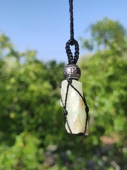 Aquamarine + Muscovite ~ Macrame gemstone necklace blue rarity natural healing stone crystal pendant man woman child he she gift quality