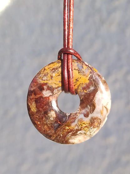 Pietersite or rouge bleu - collier de donuts de pierres précieuses rareté protection rare pierre de guérison cristal HIPPIE Boho Tibet ethnique homme femme lui offrir son