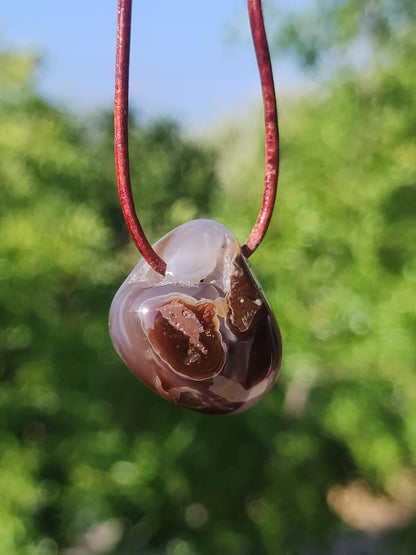 Agate de Feu *Mexique* - Collier de Pierres Précieuses Pierre de Guérison Symbole de Protection Homme Femme Chance HIPPIE GOA Boho Tibet Ethno Nature Rareté Cadeau