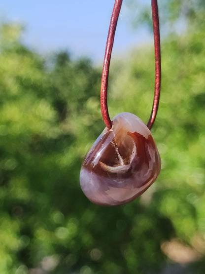 Agate de Feu *Mexique* - Collier de Pierres Précieuses Pierre de Guérison Symbole de Protection Homme Femme Chance HIPPIE GOA Boho Tibet Ethno Nature Rareté Cadeau