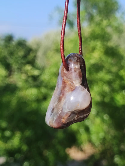 Agate de Feu *Mexique* - Collier de Pierres Précieuses Pierre de Guérison Symbole de Protection Homme Femme Chance HIPPIE GOA Boho Tibet Ethno Nature Rareté Cadeau