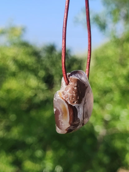 Agate de Feu *Mexique* - Collier de Pierres Précieuses Pierre de Guérison Symbole de Protection Homme Femme Chance HIPPIE GOA Boho Tibet Ethno Nature Rareté Cadeau