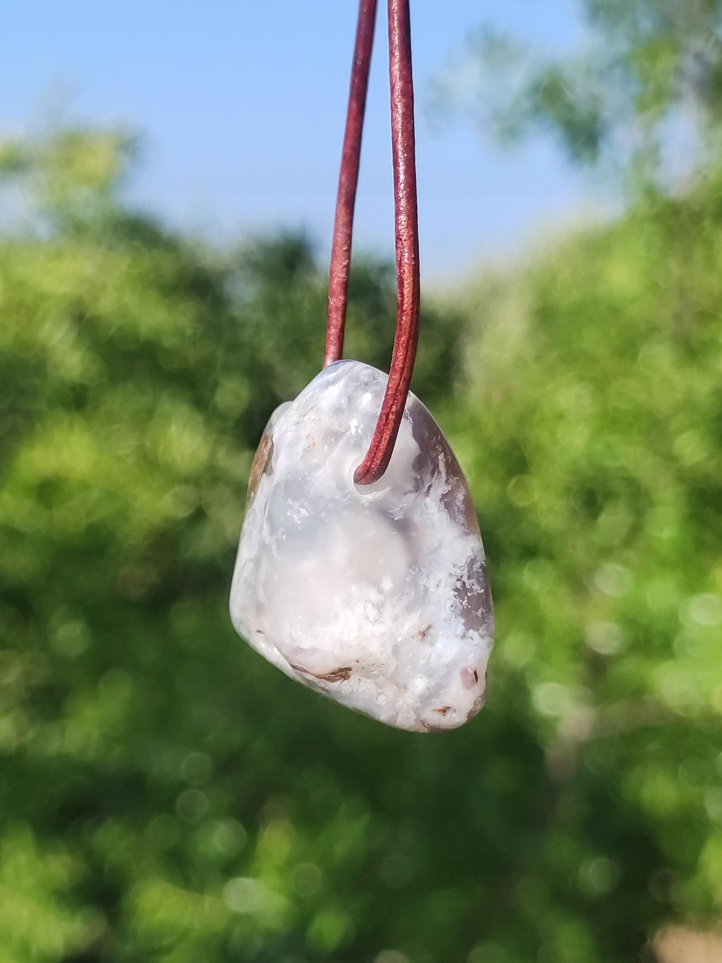 Agate de Feu *Mexique* - Collier de Pierres Précieuses Pierre de Guérison Symbole de Protection Homme Femme Chance HIPPIE GOA Boho Tibet Ethno Nature Rareté Cadeau