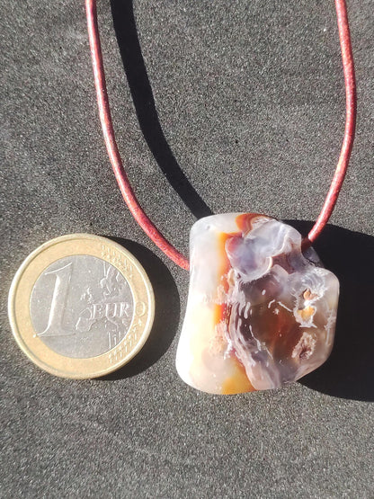 Agate de Feu *Mexique* - Collier de Pierres Précieuses Pierre de Guérison Symbole de Protection Homme Femme Chance HIPPIE GOA Boho Tibet Ethno Nature Rareté Cadeau