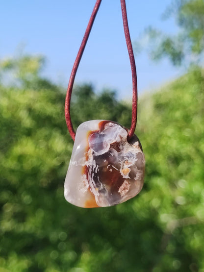 Agate de Feu *Mexique* - Collier de Pierres Précieuses Pierre de Guérison Symbole de Protection Homme Femme Chance HIPPIE GOA Boho Tibet Ethno Nature Rareté Cadeau