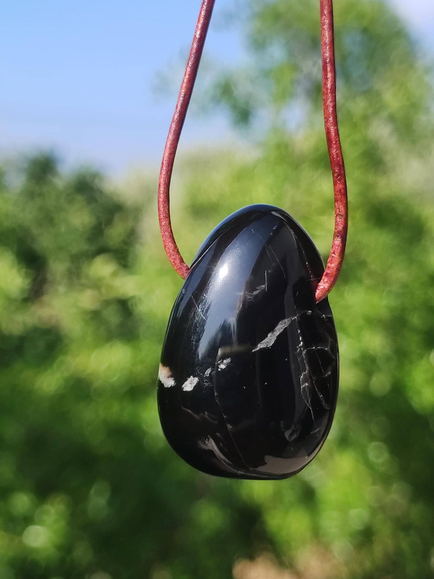 Onyx ~ Gemstone Necklace Black Man Woman Child Gift Him Her Natural Real Energy Jewelry Pendant Lucky Protection Healing Stone Hippie Ethno Boho