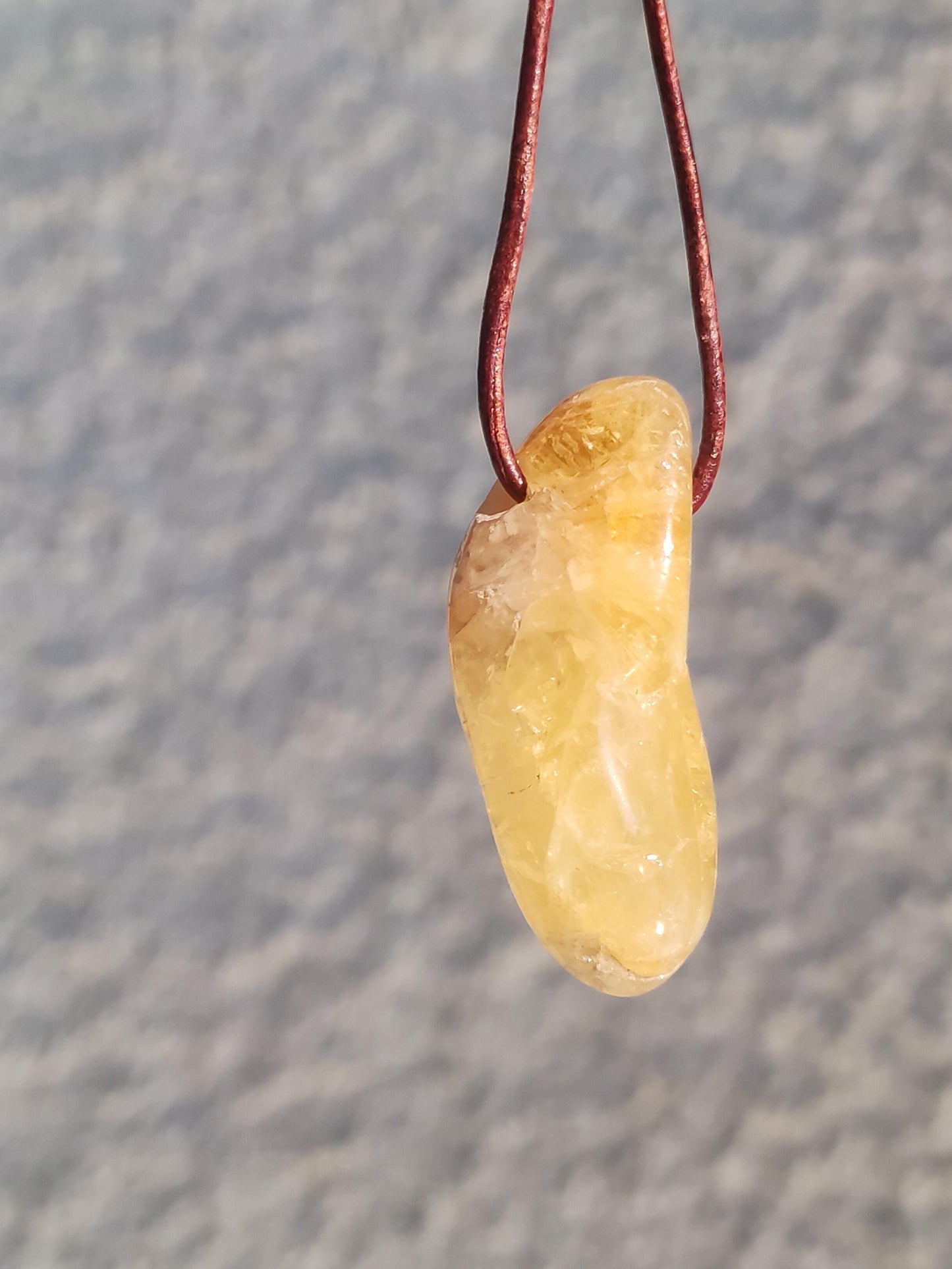 Citrine ~ Gemstone Necklace Yellow HIPPIE GOA Boho Ethnic Natural Healing Stone Rarity Crystals Jewelry Pendant Natural Stone Gift Bright Sun
