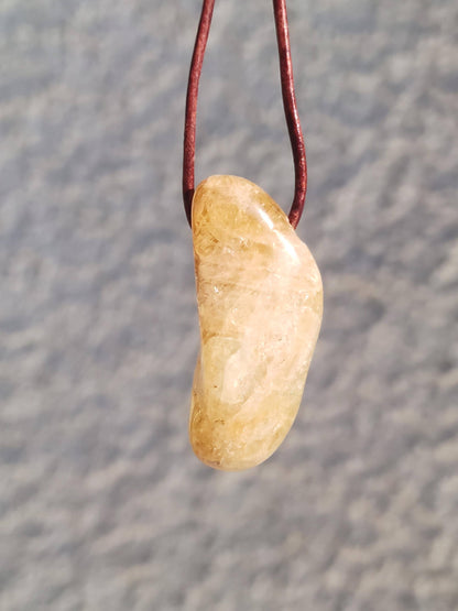 Citrine ~ Gemstone Necklace Yellow HIPPIE GOA Boho Ethnic Natural Healing Stone Rarity Crystals Jewelry Pendant Natural Stone Gift Bright Sun